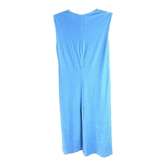 Handmade Blue Velour Sleeveless Dress with Matching Open Jacket | Artisan Vintag - Picture 4 of 7